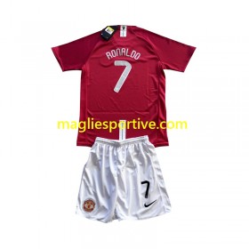 Completo Calcio Manchester United Cristiano Ronaldo 7 Champion League 2007 Retro Bambino Divisa Prima